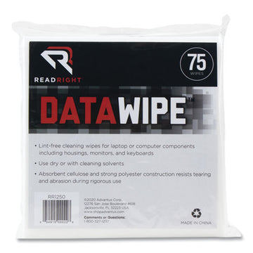 Read Right® Datawipe Office Equipment Cleaner, Cloth, 6 X 6, White, 75-pack freeshipping - TVN Wholesale